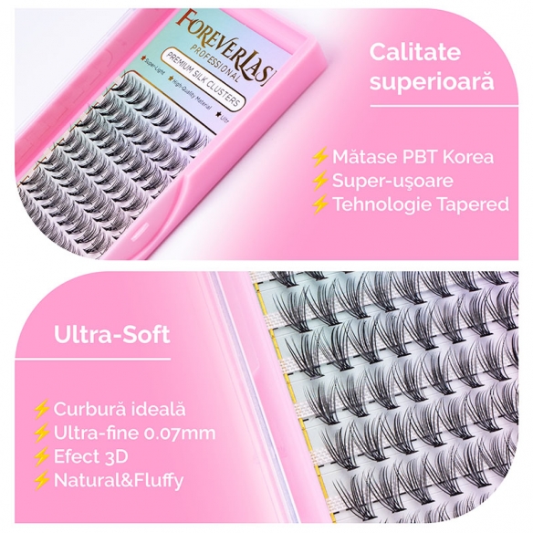 Gene Smocuri Matase ForeverLash 20D curbura D marime 10mm 120 buc