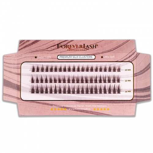 Gene smocuri matase maro inchis ForeverLash Espresso – curbura C, efect elegant si definit, aplicare underlash sau clasica