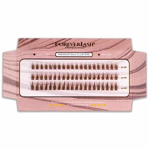 Gene smocuri matase maro natural ForeverLash Macchiato – curbura C, efect natural, aplicare underlash sau clasica