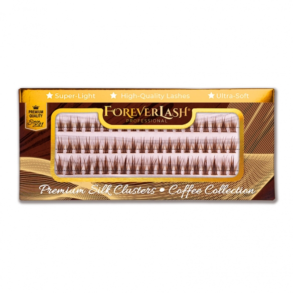 Gene smocuri matase maro natural ForeverLash Macchiato – curbura C, efect natural, aplicare underlash sau clasica