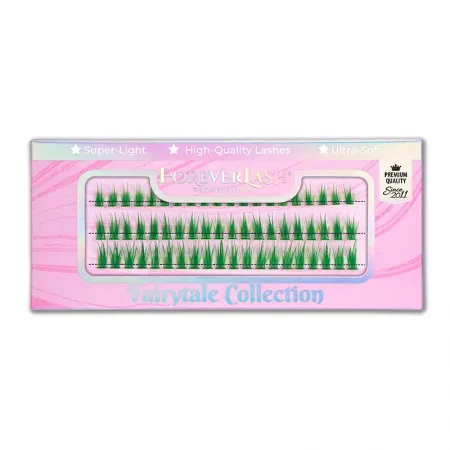 Gene smocuri matase verzi ForeverLash Fairytale, curbura C, 60 buc, underlash si clasic