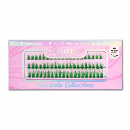 Gene smocuri matase verzi ForeverLash Fairytale, curbura C, 60 buc, underlash si clasic