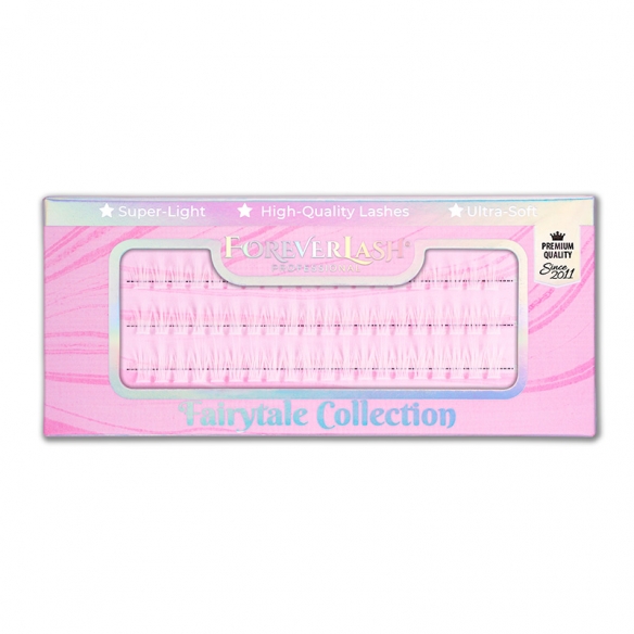 Gene smocuri matase alb ForeverLash Fairytale, curbura C, 60 buc, underlash si clasic