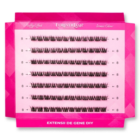 Gene false smocuri matase ForeverLash Iconic Glow 8mm cutie 84 buc 2
