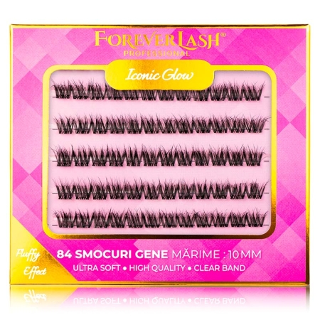Gene false smocuri matase ForeverLash Iconic Glow 10mm cutie 84 buc