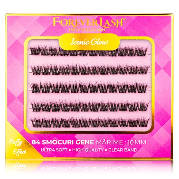 Gene false smocuri matase ForeverLash Iconic Glow 10mm cutie 84 buc