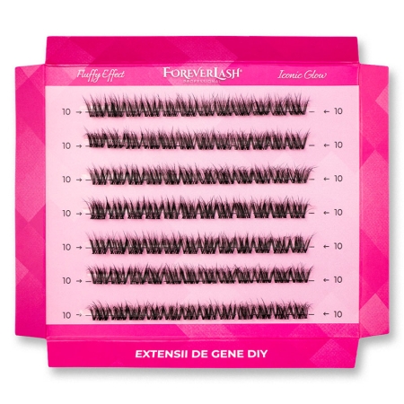 Gene false smocuri matase ForeverLash Iconic Glow 10mm cutie 84 buc 2