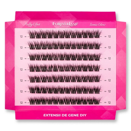 Gene false smocuri matase ForeverLash Iconic Glow 12mm cutie 84 buc 2