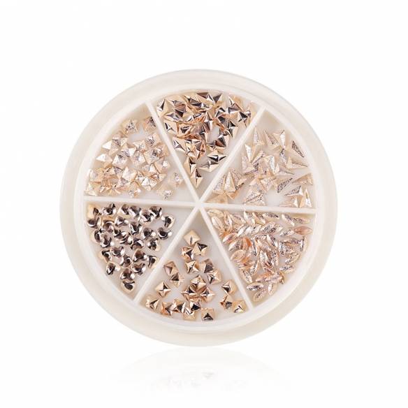 Ornamente unghii carusel cu forme 3D metalice A3
