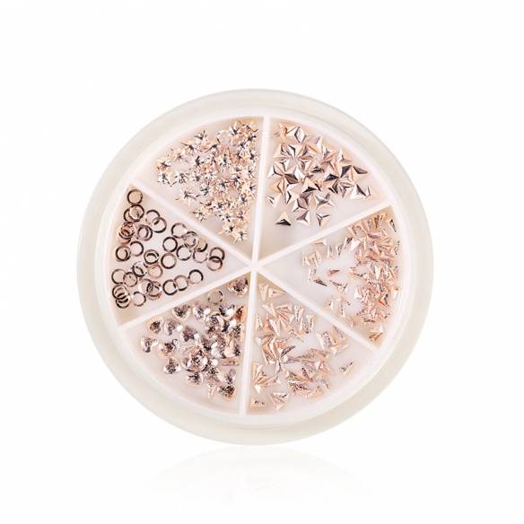 Ornamente unghii carusel cu forme 3D metalice A4