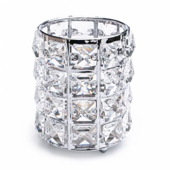 Suport pensule cu cristale Silver