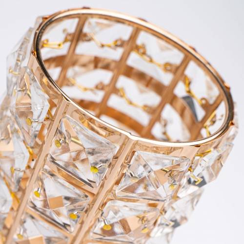 Suport pensule cu cristale Gold oval