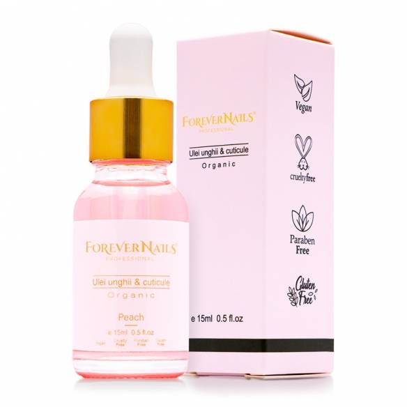 Ulei de Cuticule Organic ForeverNails Peach